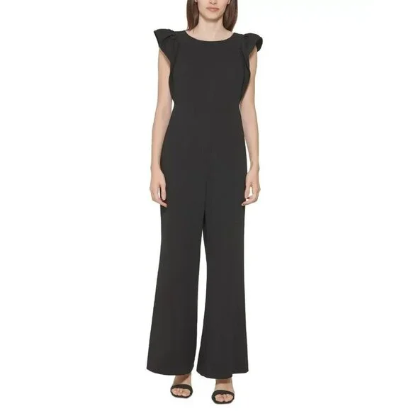 NEW! Calvin Klein Women's 14 Flutter-Sleeve Jumpsuit NWT $139 - Picture 1 of 3